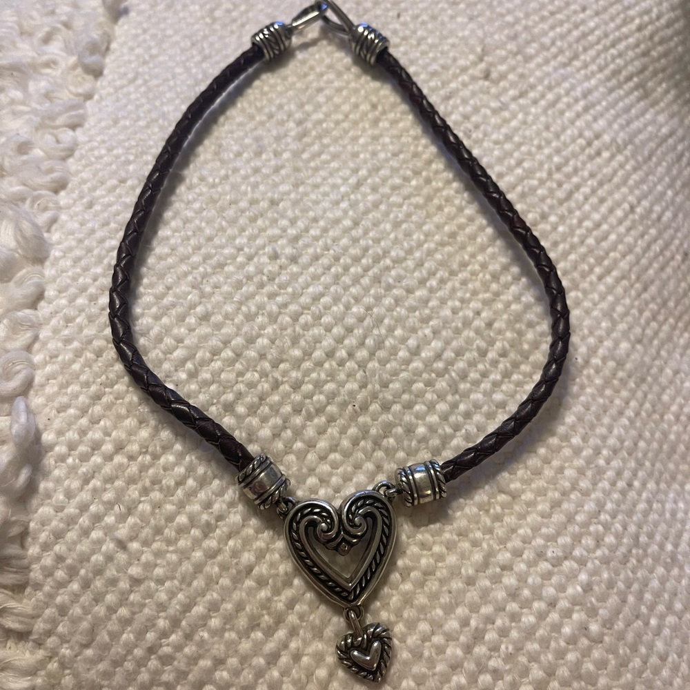 leather necklace - sterling silver